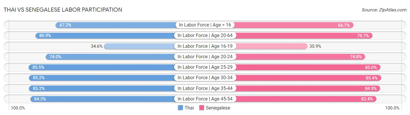 Thai vs Senegalese Labor Participation