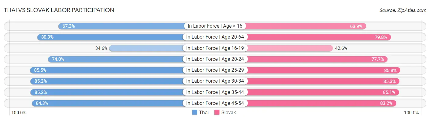 Thai vs Slovak Labor Participation