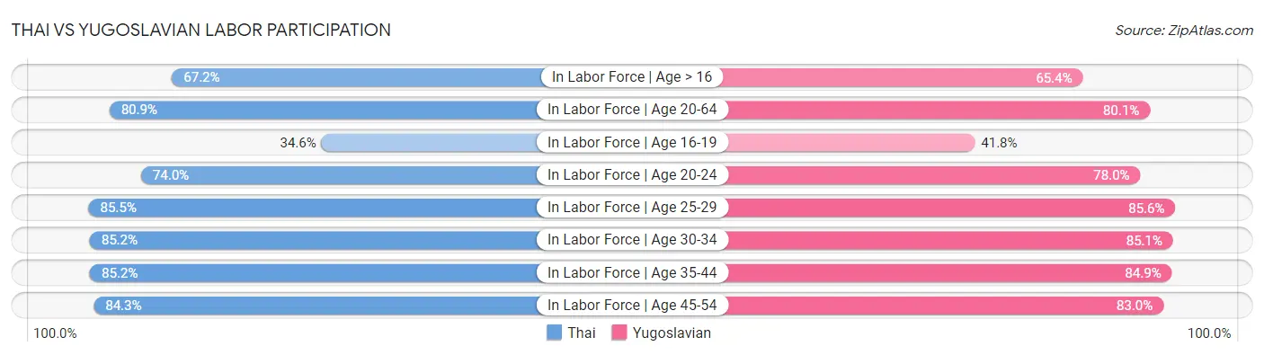 Thai vs Yugoslavian Labor Participation