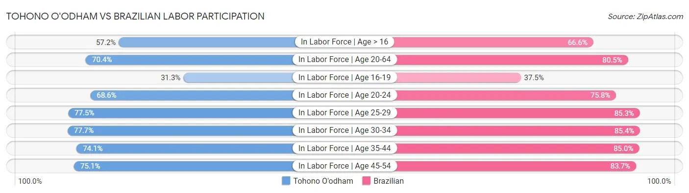 Tohono O'odham vs Brazilian Labor Participation