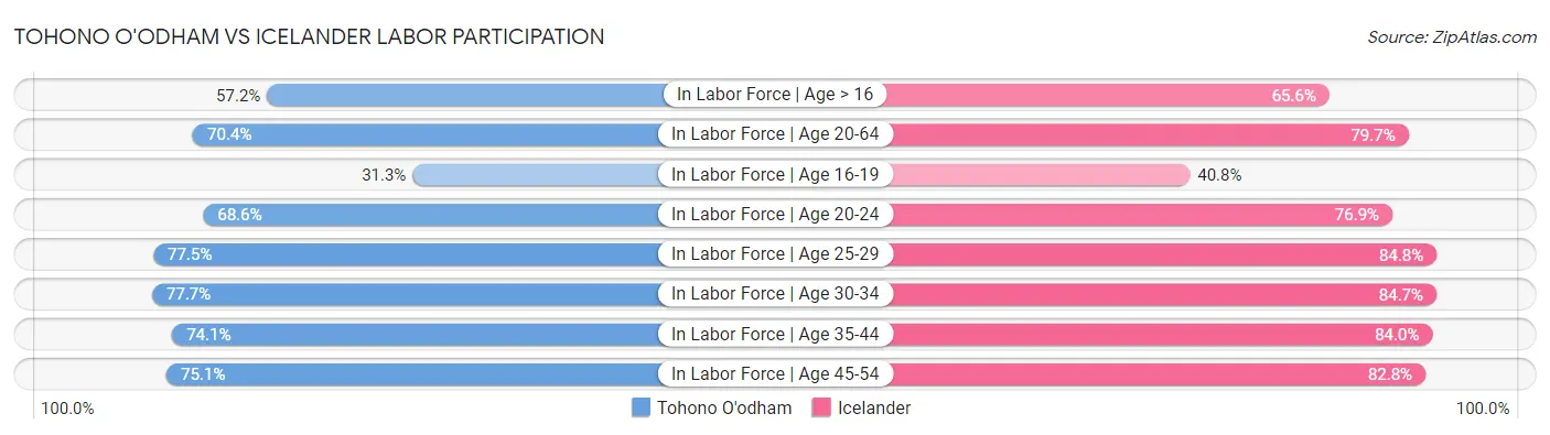 Tohono O'odham vs Icelander Labor Participation