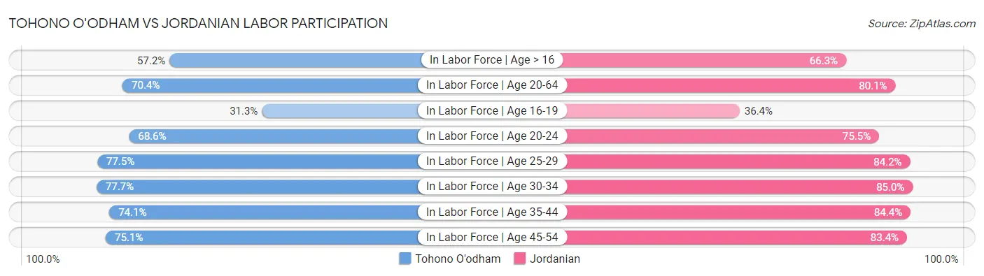 Tohono O'odham vs Jordanian Labor Participation