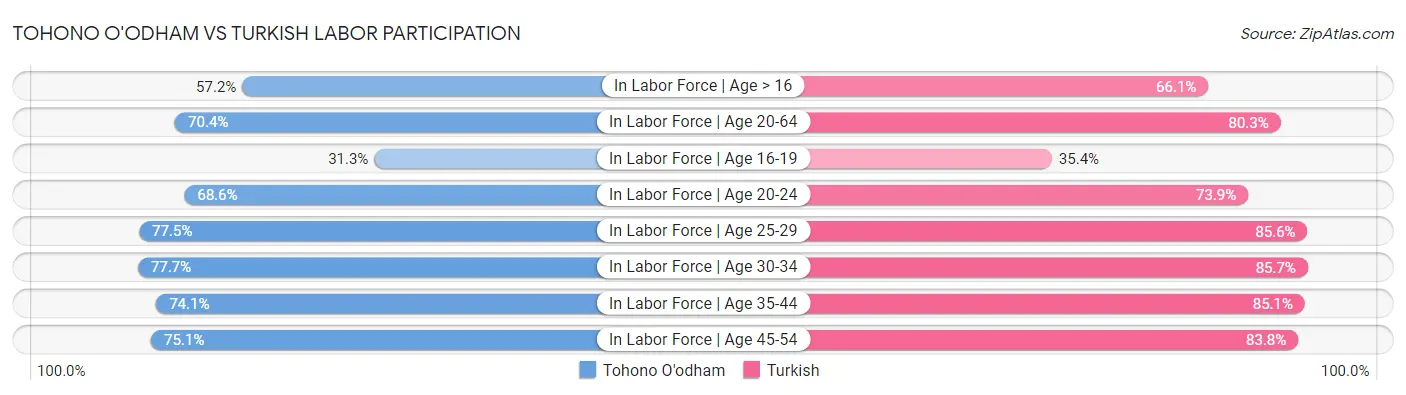 Tohono O'odham vs Turkish Labor Participation