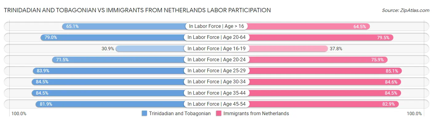 Trinidadian and Tobagonian vs Immigrants from Netherlands Labor Participation