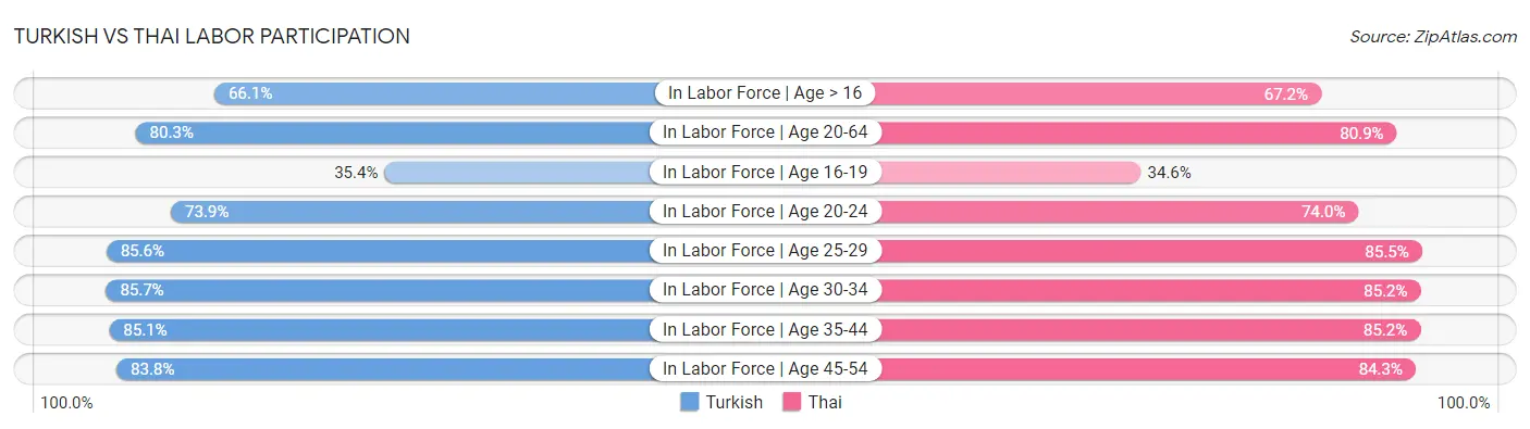 Turkish vs Thai Labor Participation
