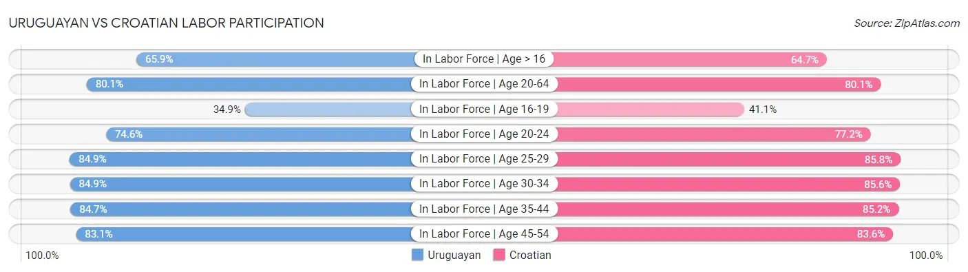 Uruguayan vs Croatian Labor Participation