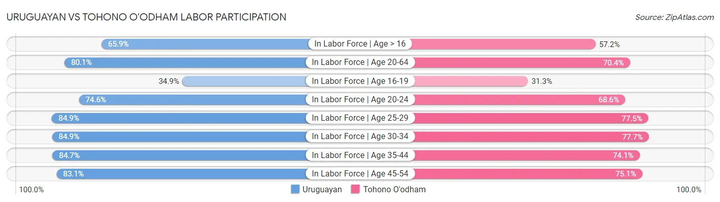 Uruguayan vs Tohono O'odham Labor Participation