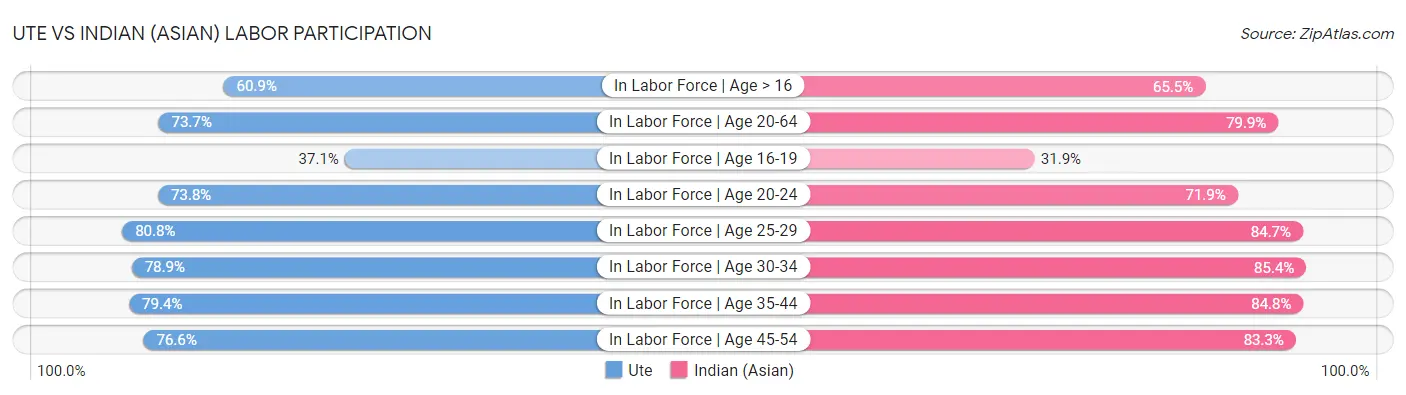 Ute vs Indian (Asian) Labor Participation