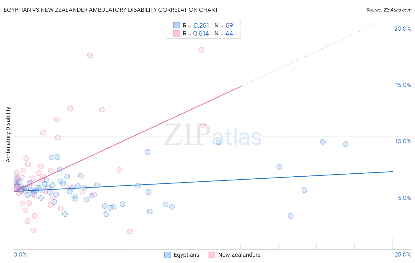 Egyptian vs New Zealander Ambulatory Disability