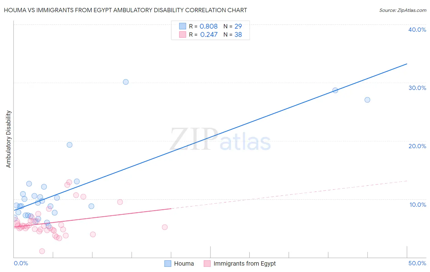Houma vs Immigrants from Egypt Ambulatory Disability