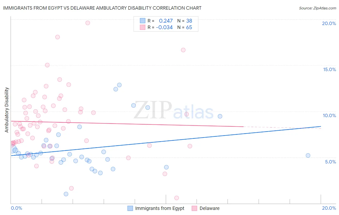 Immigrants from Egypt vs Delaware Ambulatory Disability