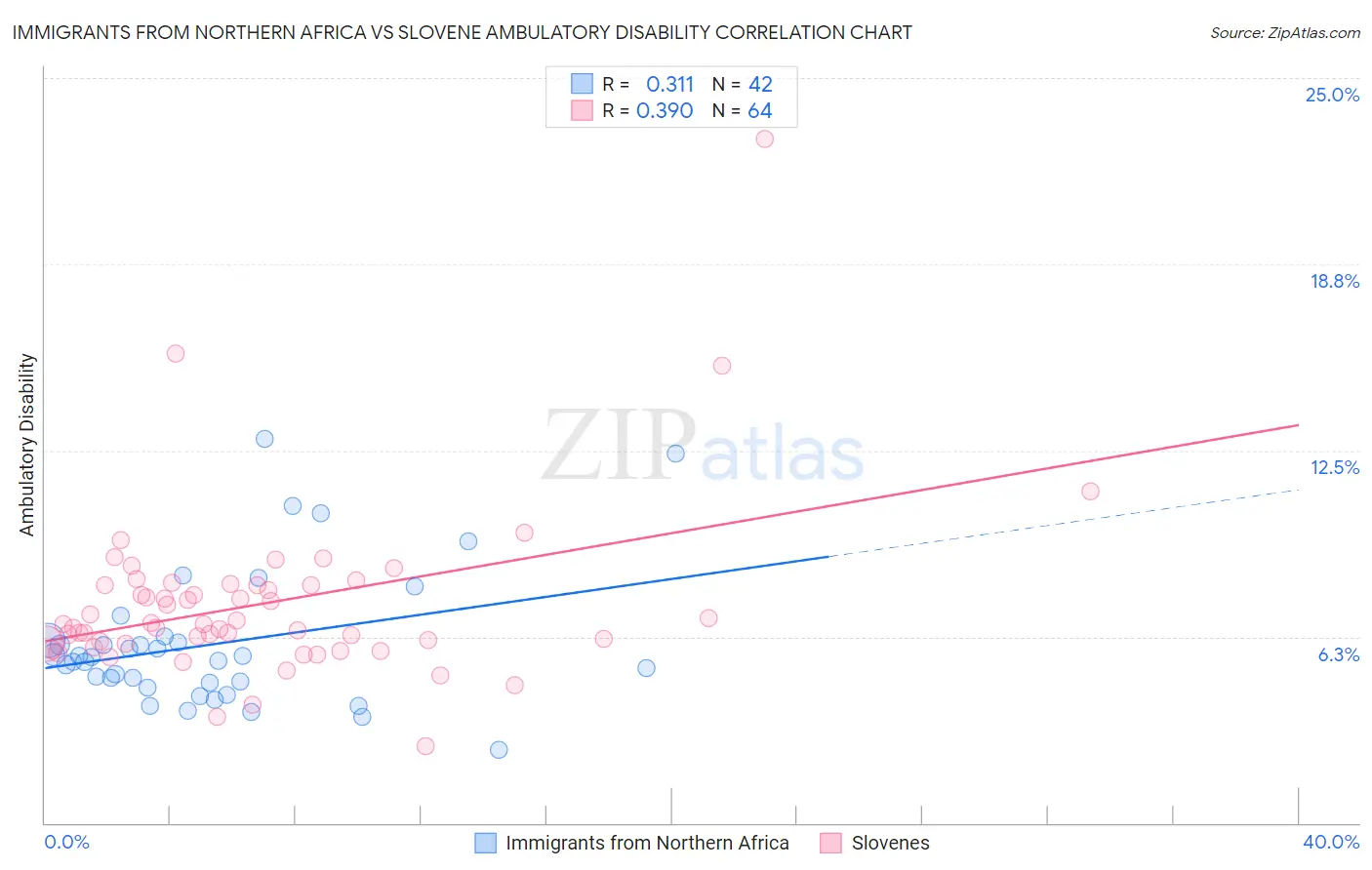 Immigrants from Northern Africa vs Slovene Ambulatory Disability