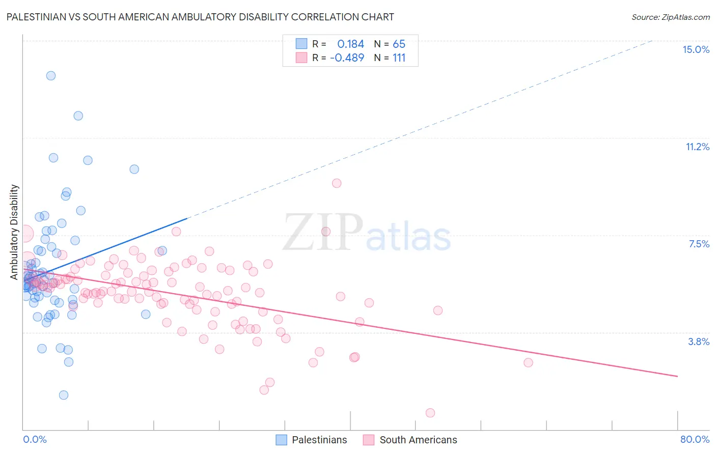Palestinian vs South American Ambulatory Disability