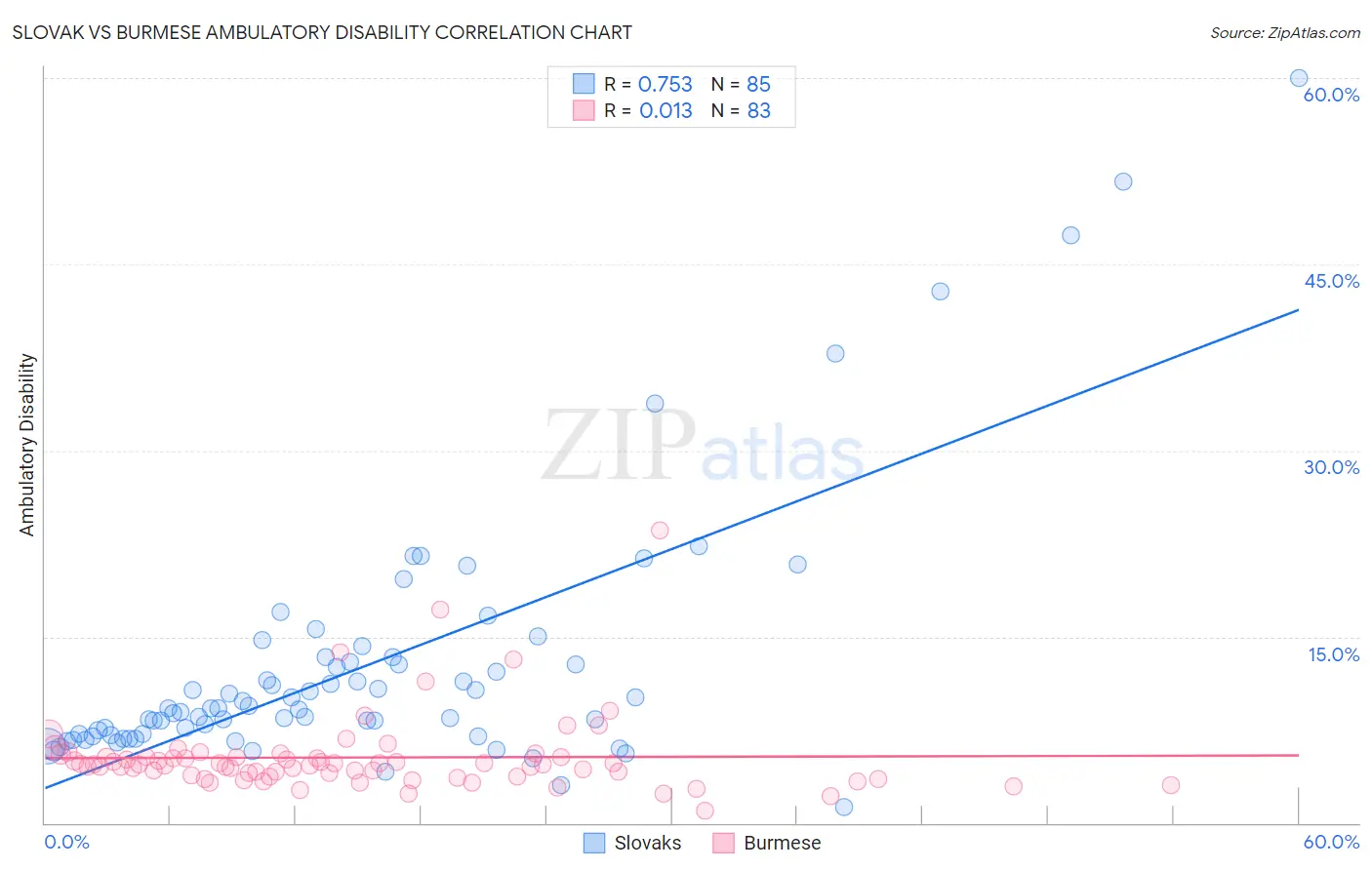 Slovak vs Burmese Ambulatory Disability