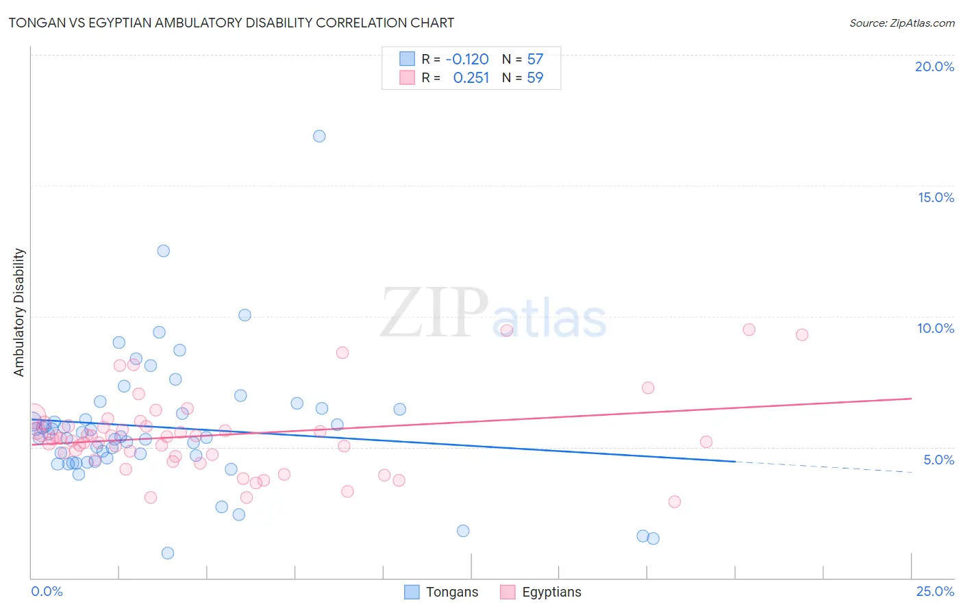 Tongan vs Egyptian Ambulatory Disability