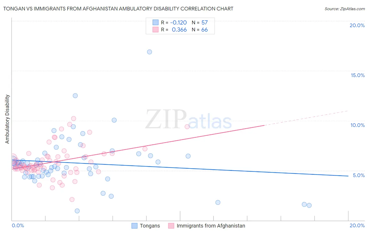 Tongan vs Immigrants from Afghanistan Ambulatory Disability