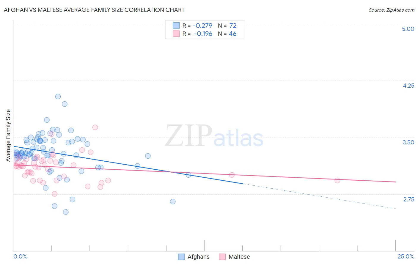 Afghan vs Maltese Average Family Size