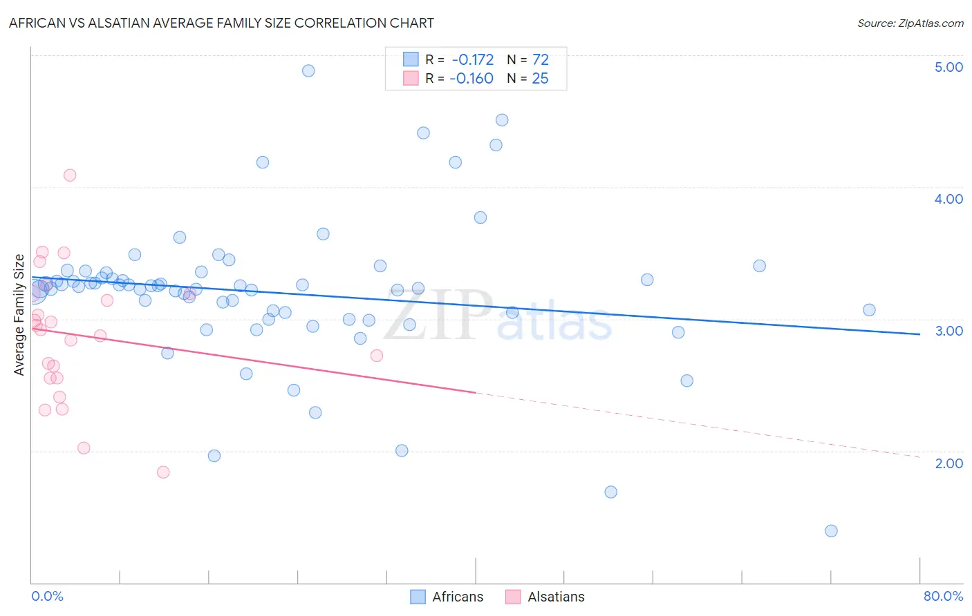 African vs Alsatian Average Family Size