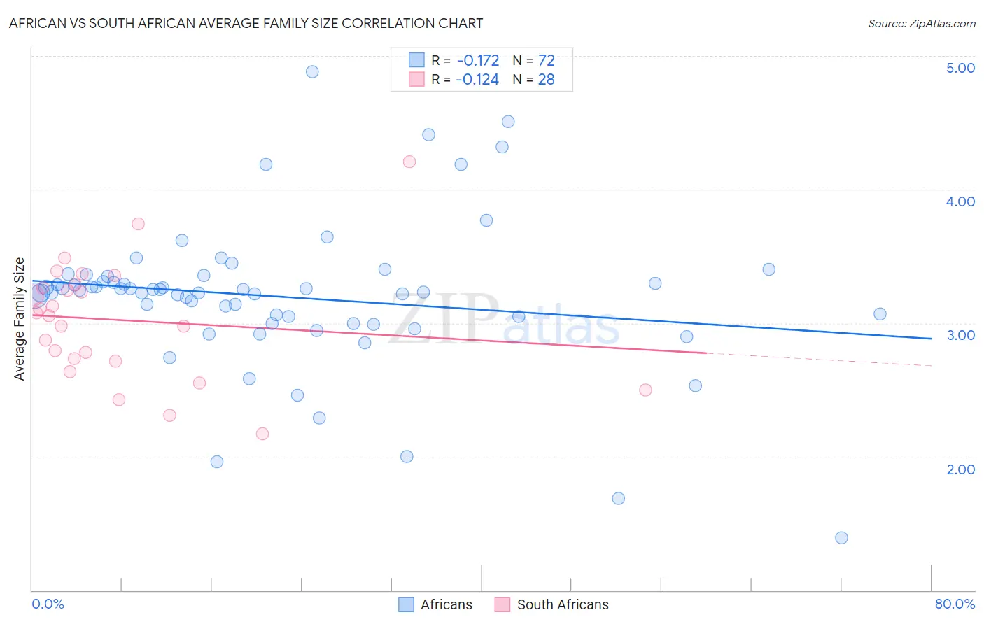 African vs South African Average Family Size
