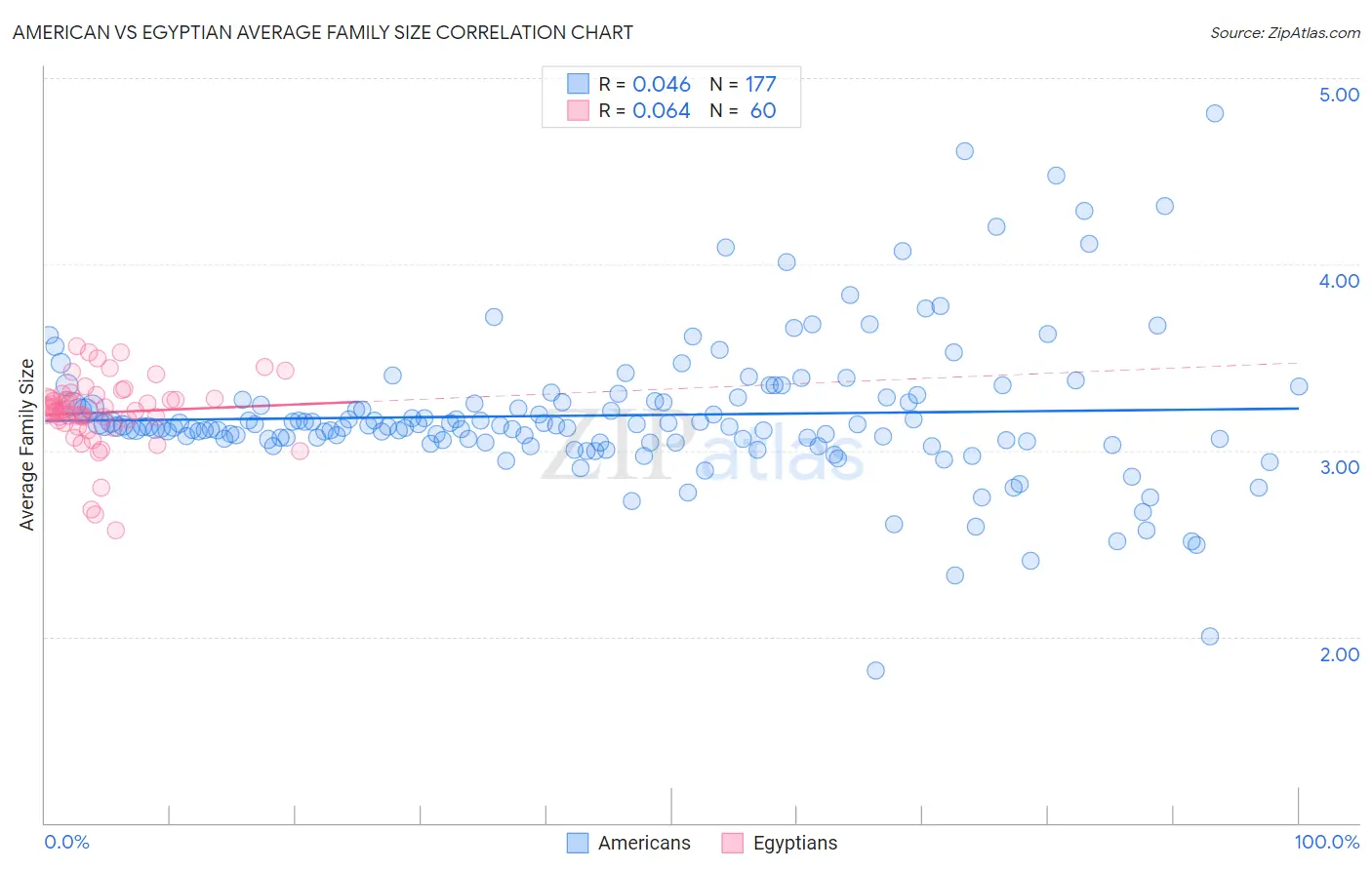 American vs Egyptian Average Family Size