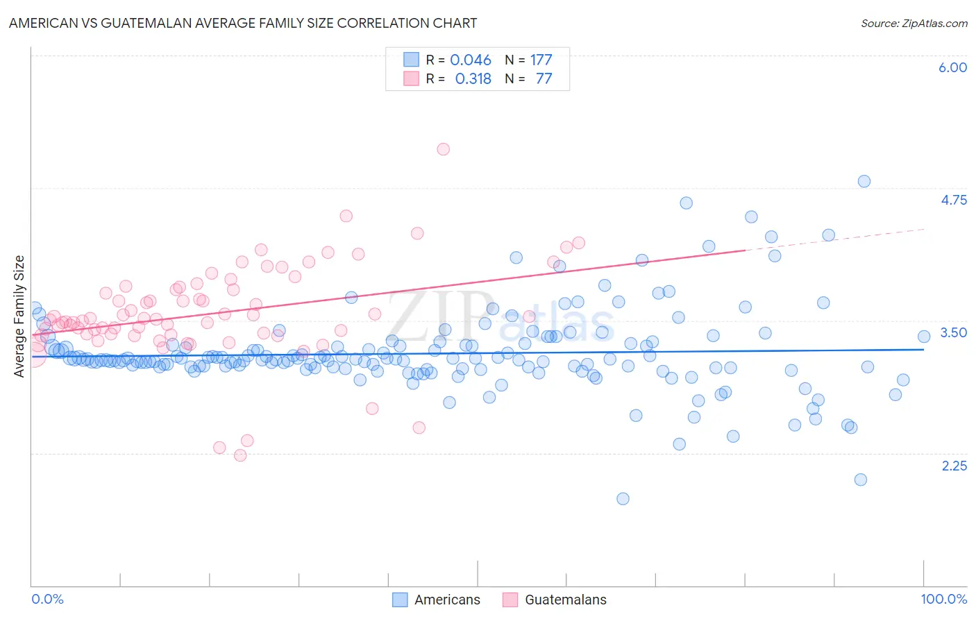 American vs Guatemalan Average Family Size