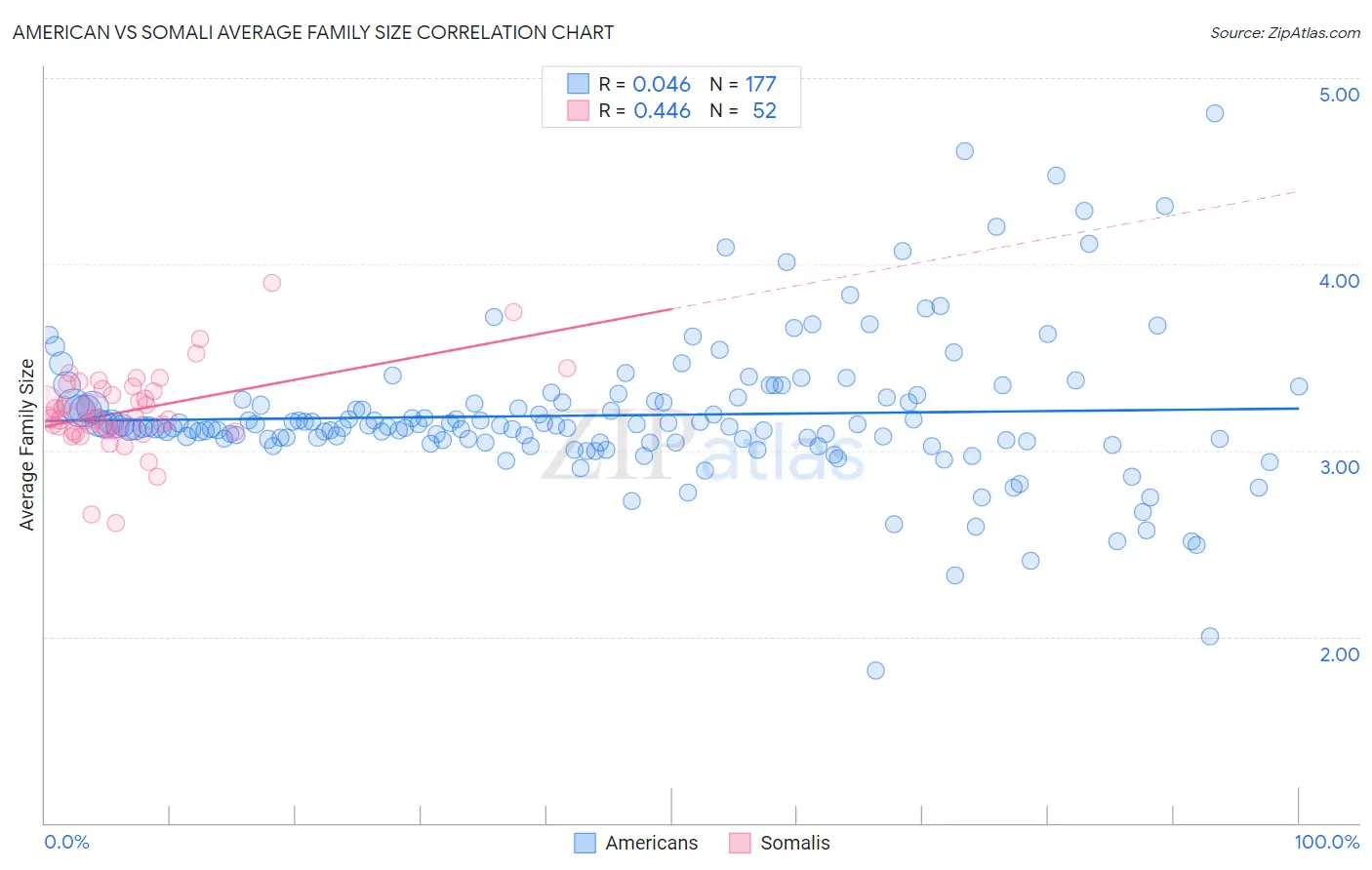 American vs Somali Average Family Size