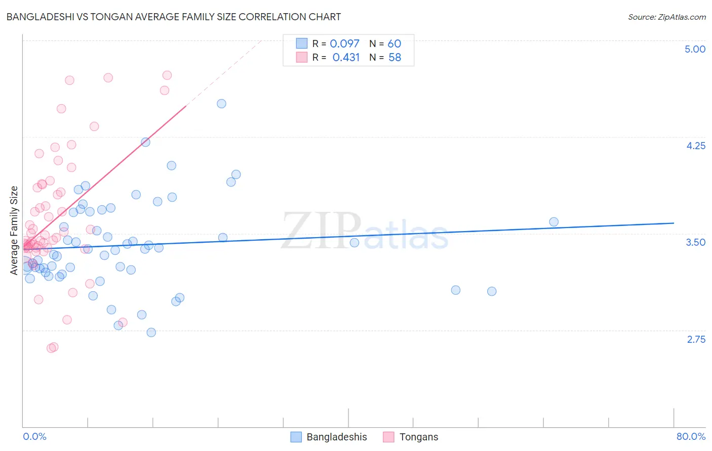 Bangladeshi vs Tongan Average Family Size
