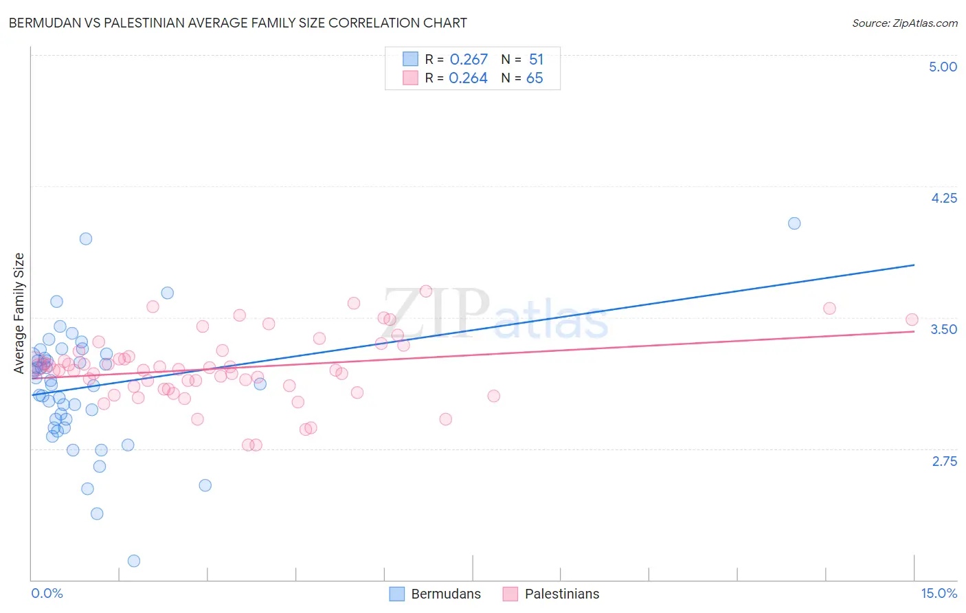 Bermudan vs Palestinian Average Family Size