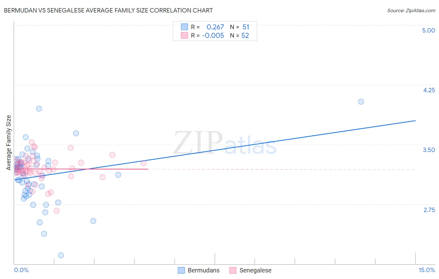 Bermudan vs Senegalese Average Family Size