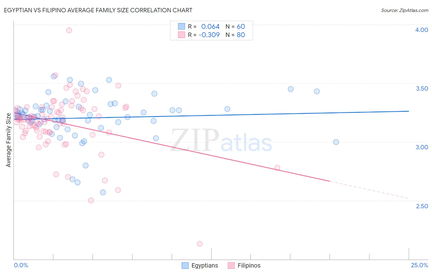 Egyptian vs Filipino Average Family Size
