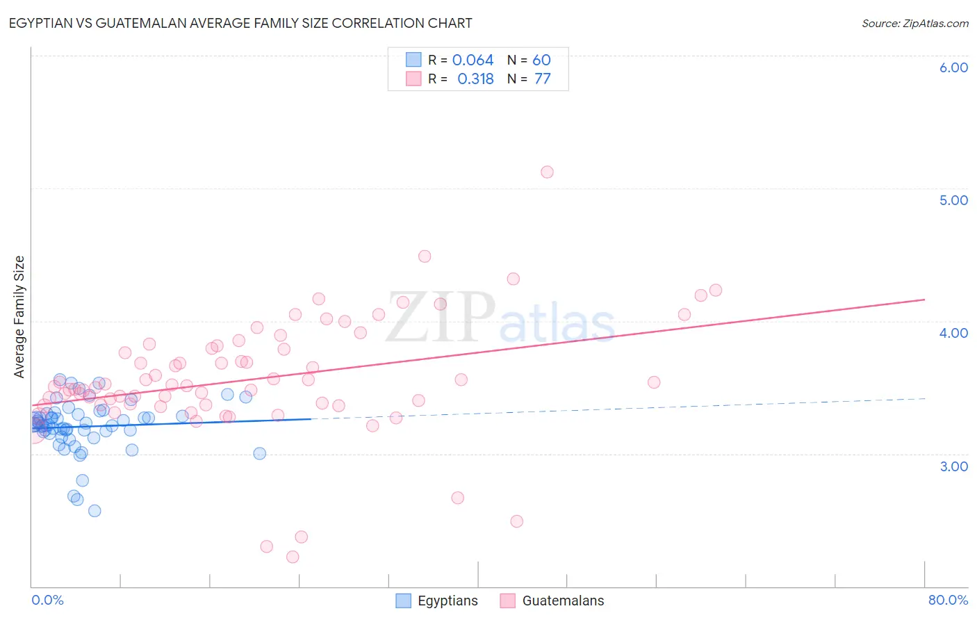 Egyptian vs Guatemalan Average Family Size