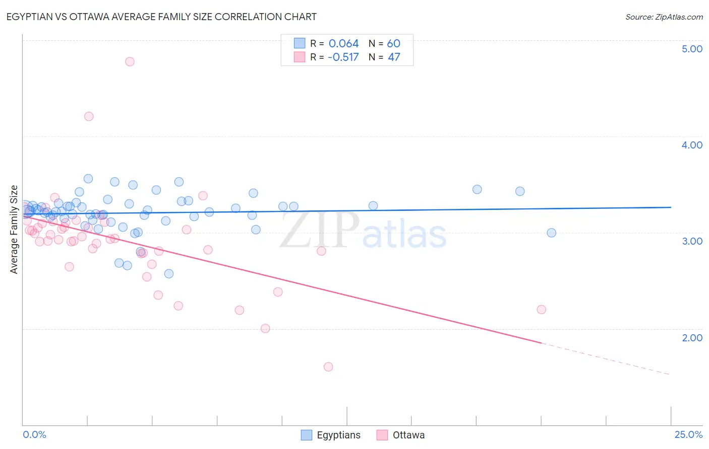 Egyptian vs Ottawa Average Family Size