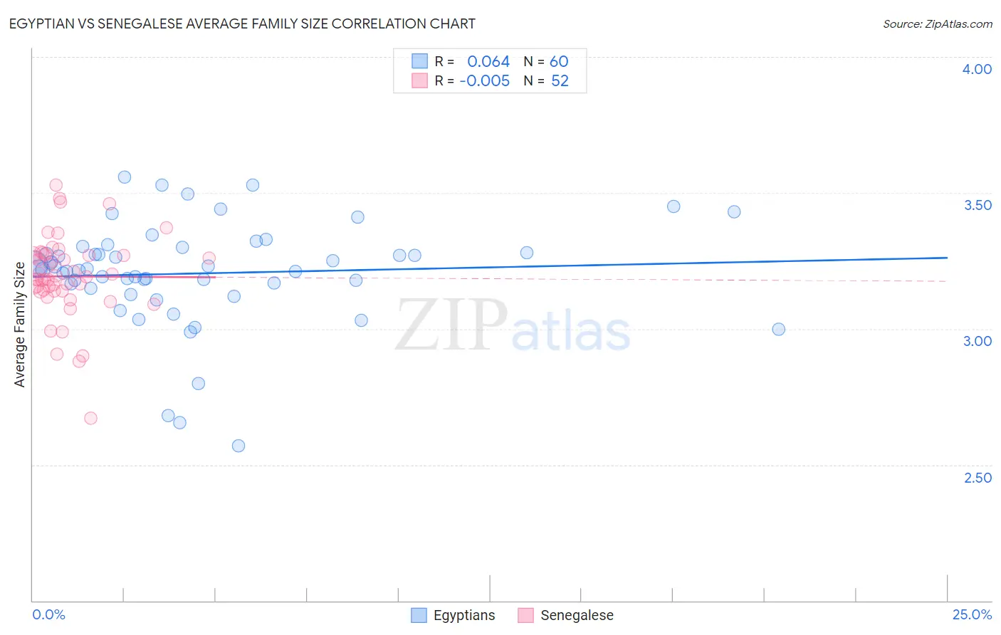 Egyptian vs Senegalese Average Family Size