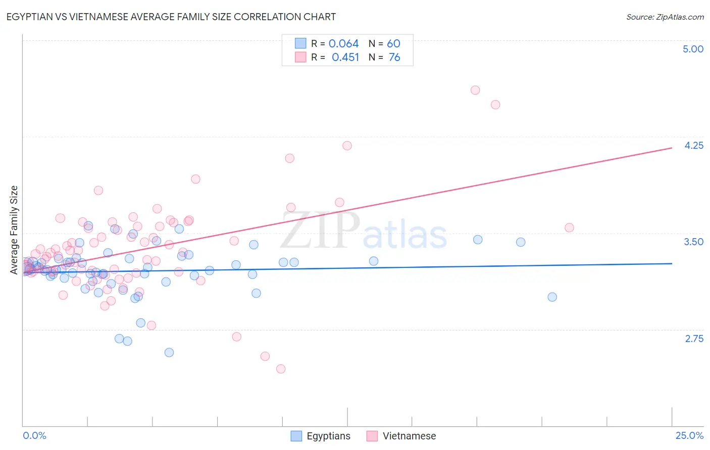 Egyptian vs Vietnamese Average Family Size