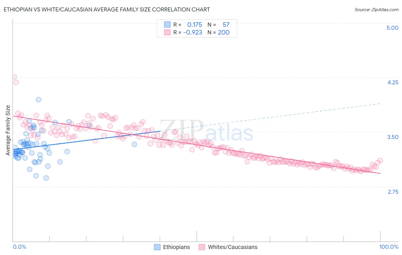 Ethiopian vs White/Caucasian Average Family Size