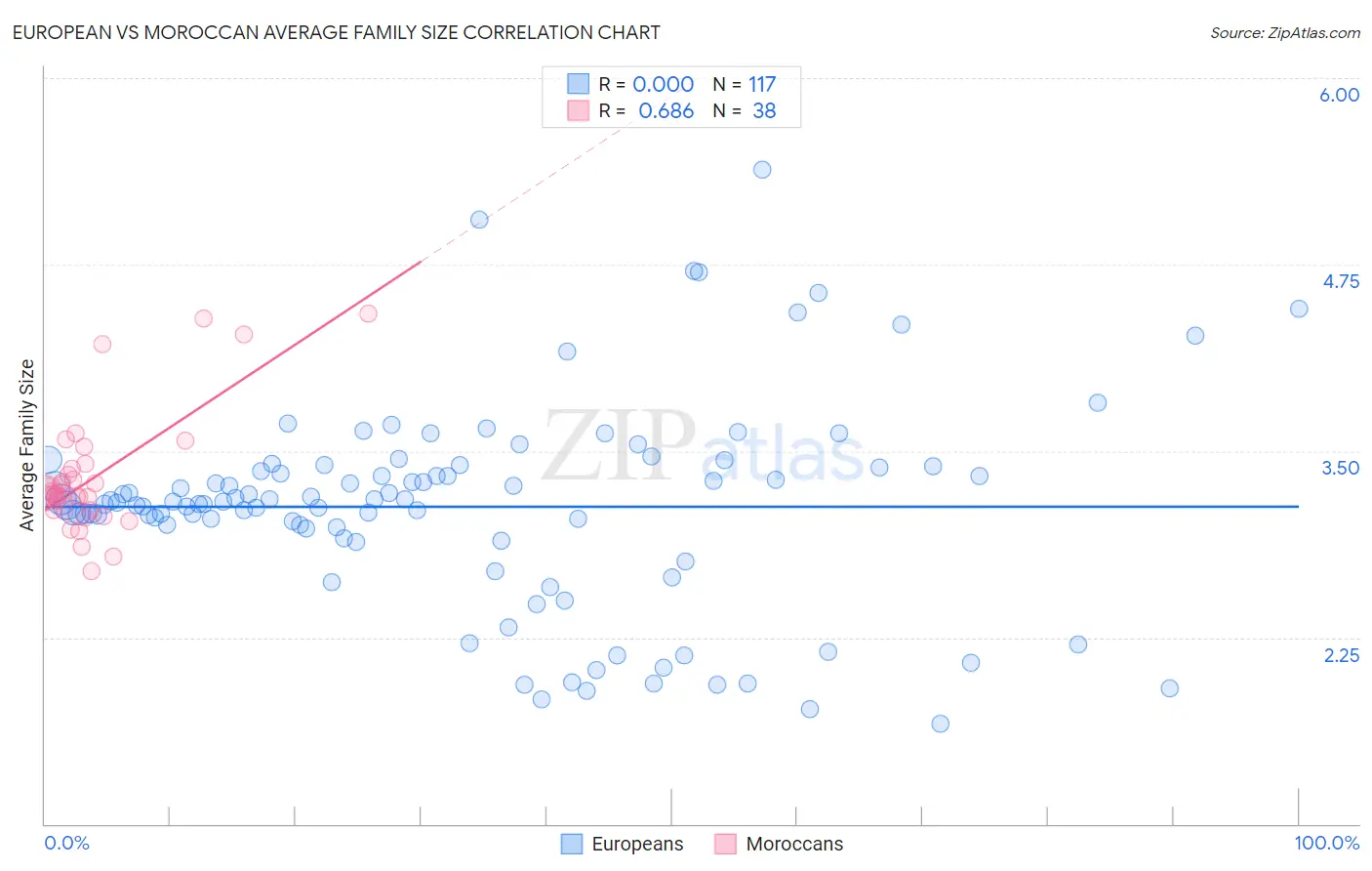 European vs Moroccan Average Family Size