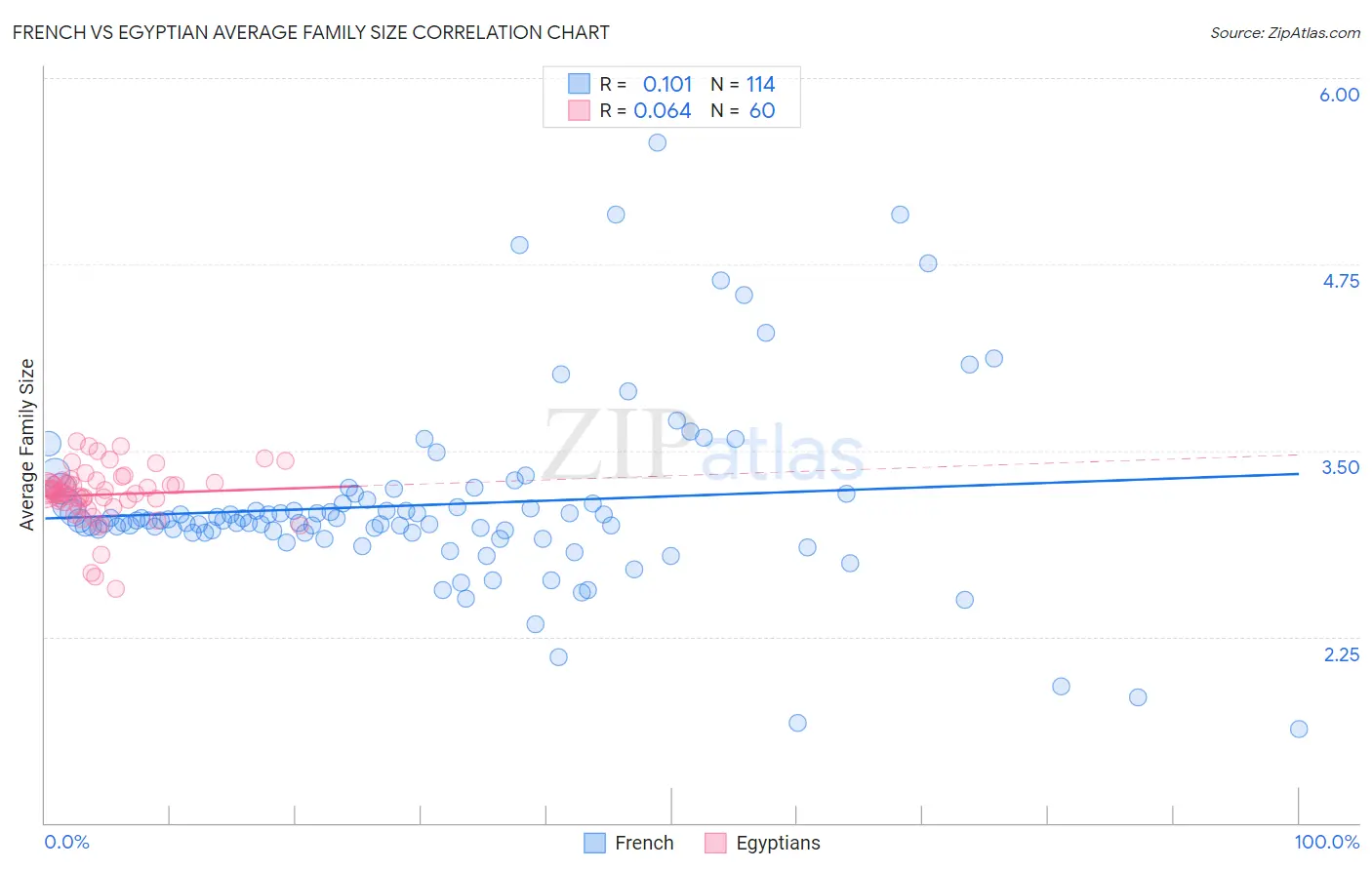 French vs Egyptian Average Family Size