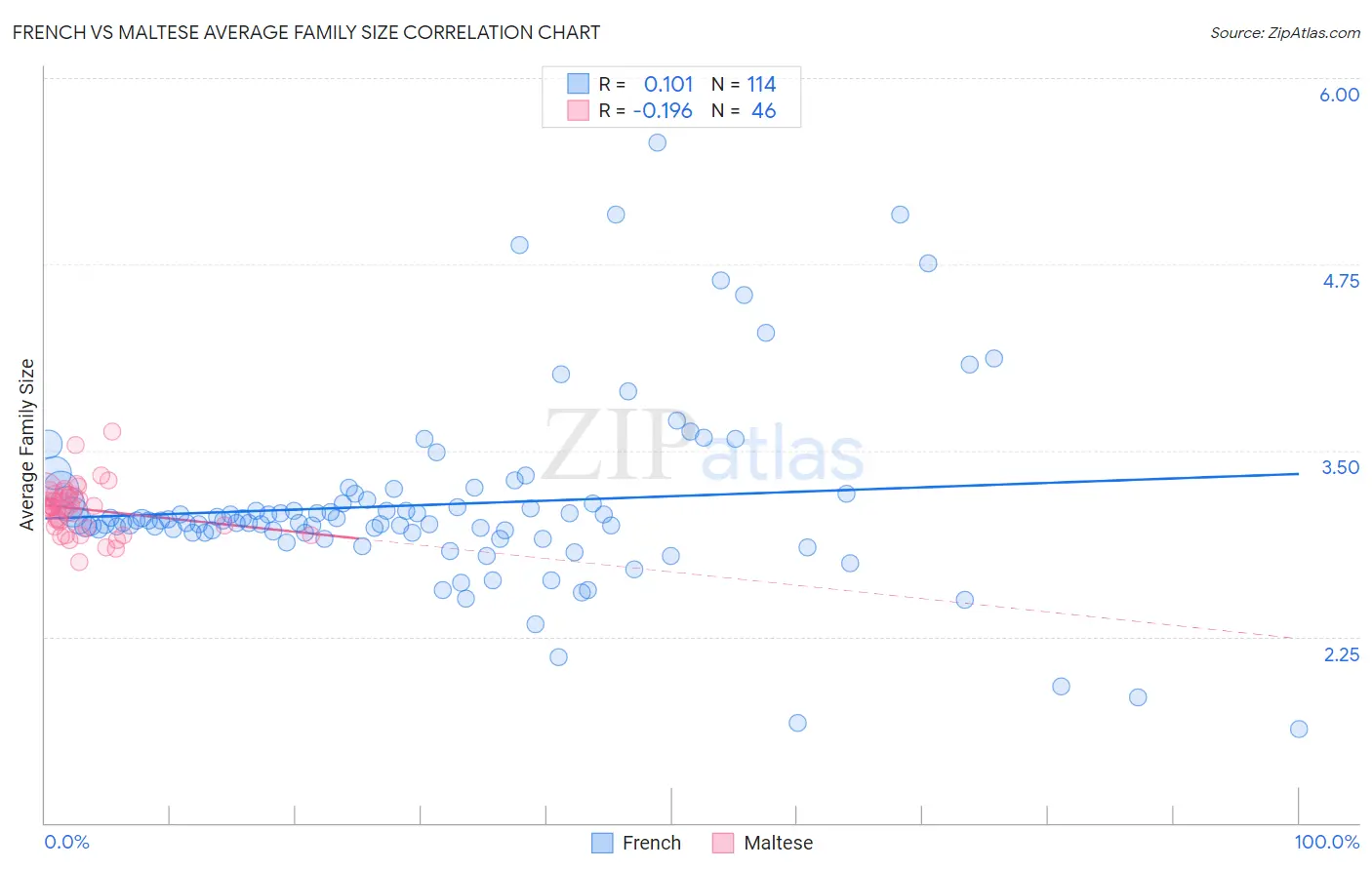 French vs Maltese Average Family Size