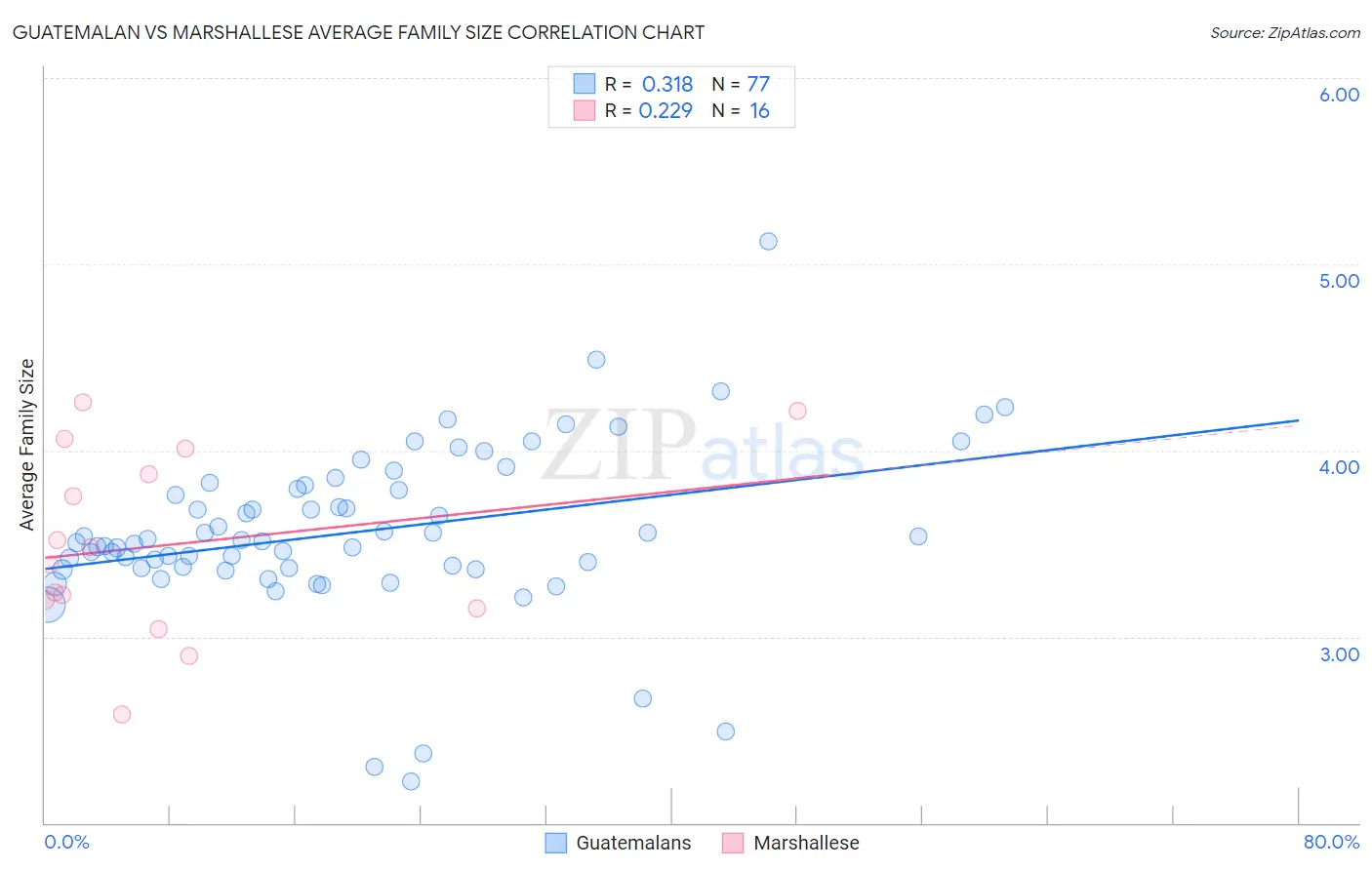 Guatemalan vs Marshallese Average Family Size