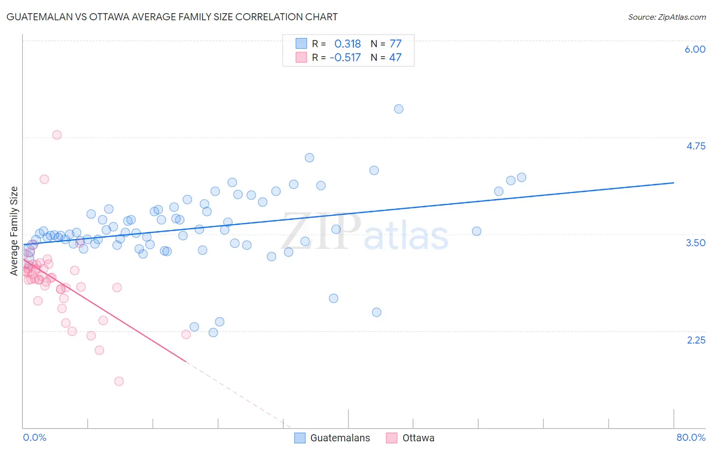 Guatemalan vs Ottawa Average Family Size