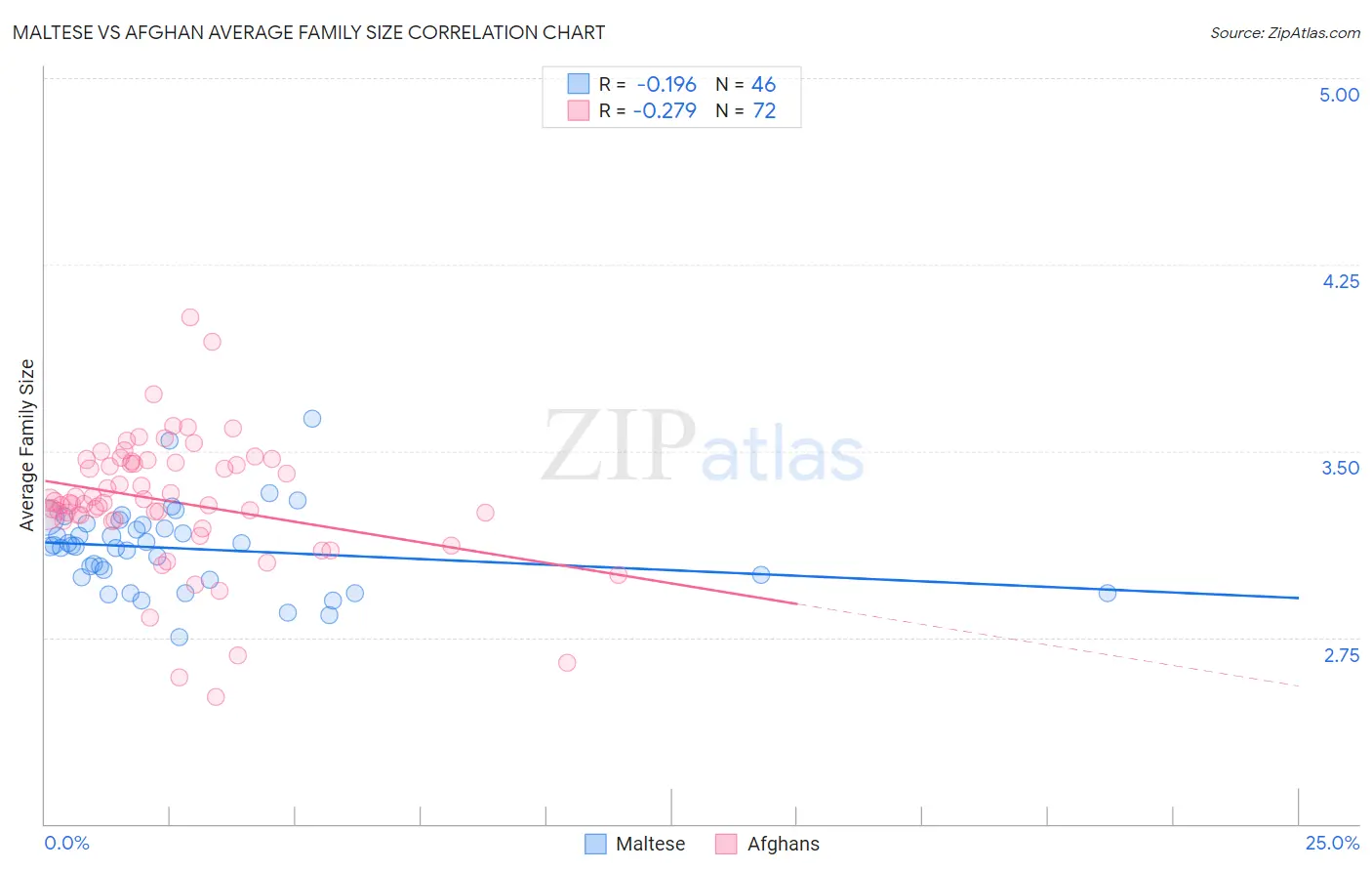 Maltese vs Afghan Average Family Size