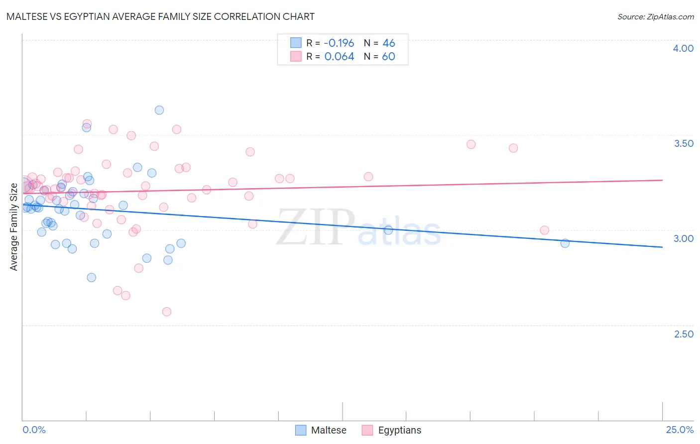 Maltese vs Egyptian Average Family Size