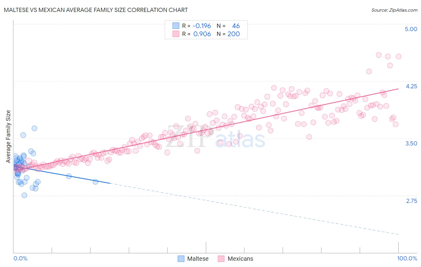 Maltese vs Mexican Average Family Size
