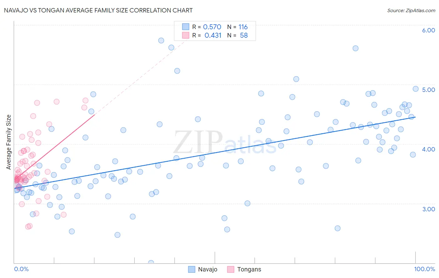 Navajo vs Tongan Average Family Size