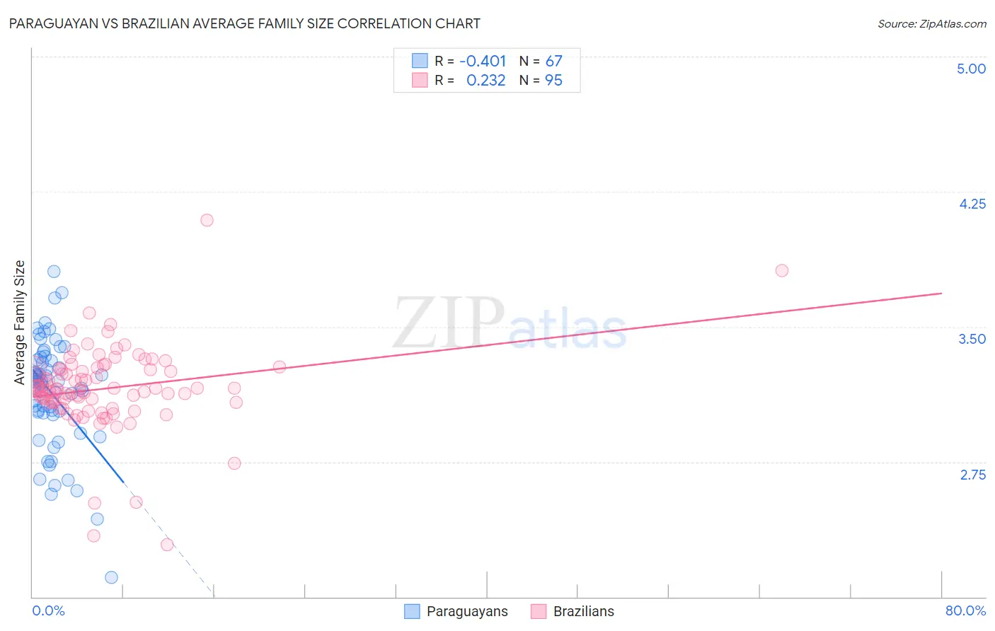Paraguayan vs Brazilian Average Family Size