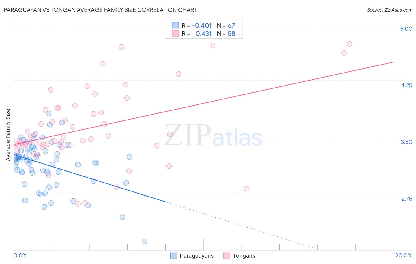 Paraguayan vs Tongan Average Family Size