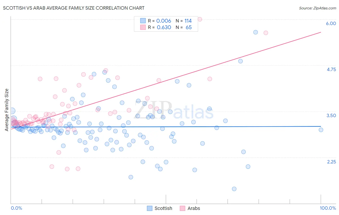 Scottish vs Arab Average Family Size