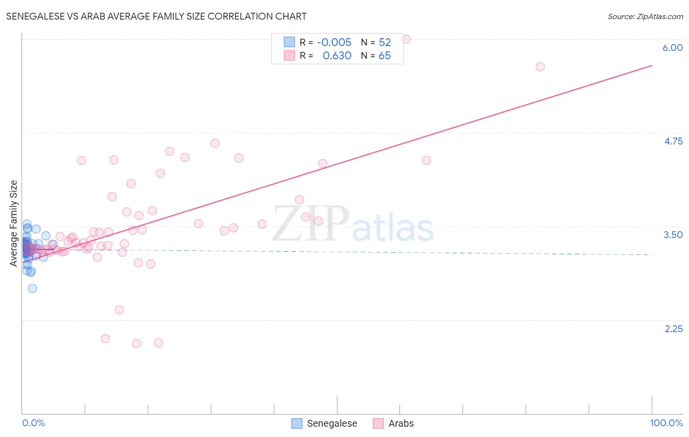Senegalese vs Arab Average Family Size