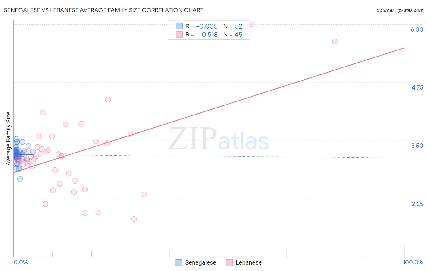 Senegalese vs Lebanese Average Family Size