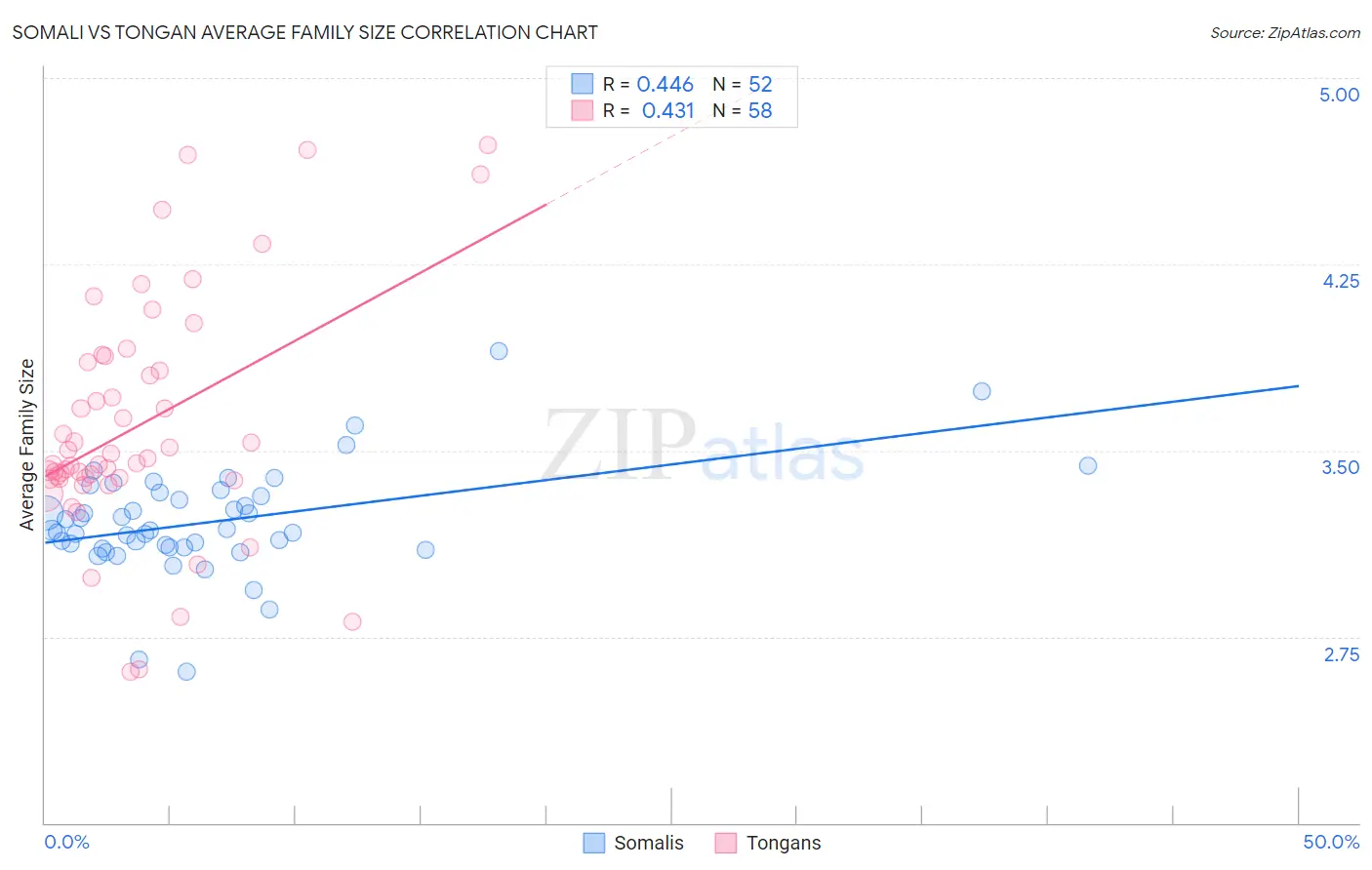Somali vs Tongan Average Family Size